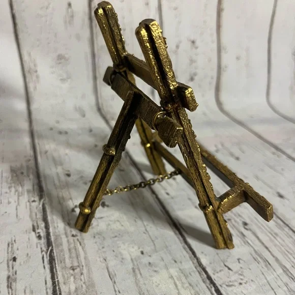 Vintage Elegant Solid Brass Vines Easel Frame Stand - Picture 4 of 8